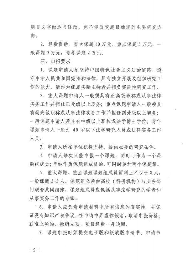 湖南省法学会2020年法学研究课题申报公告(图2)